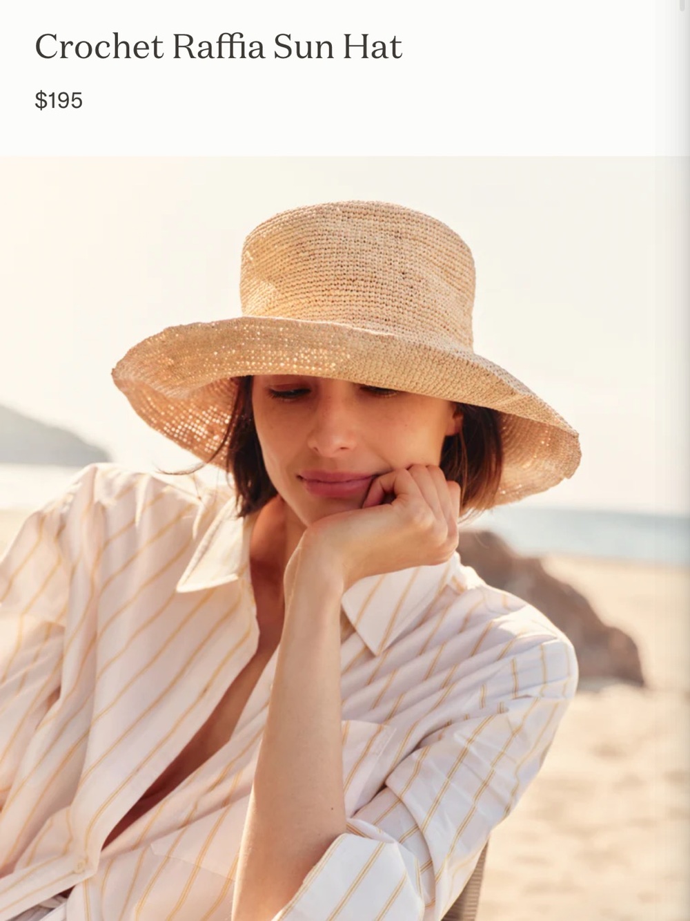 Jenni Kayne Crochet Raffia Sun Hat in Natural